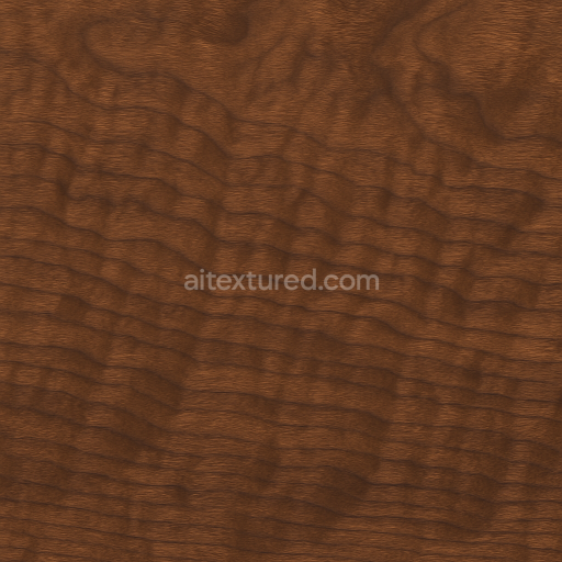 Seamless 3d texture pbr 8k walnut wood with matte finish and curly grain detail