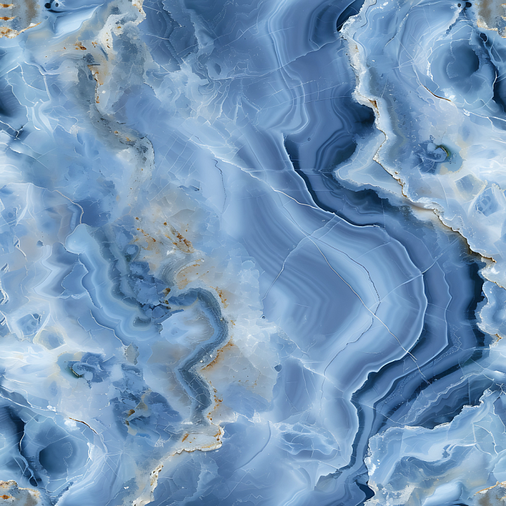 Blue de Savoie Marble with Fluid Blue Veins and Golden Accents seamless PBR texture preview