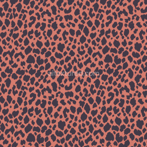 Seamless 3D PBR Leopard Print Fabric Texture with Coral and Black Pattern