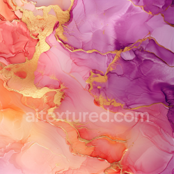 seamless Seamless 3D Alcohol Ink PBR Texture with Pink, Purple, and Gold Veins Flow texture 8k free download PBR