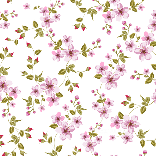 Watercolor Cherry Floral Pattern Texture with Delicate Pink Blossoms seamless Watercolor Cherry PBR texture