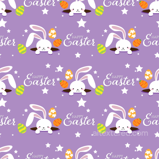 Easter Bunny Digital Paper Texture with Colorful Eggs and Stars seamless All Christmas Digital paper PBR texture