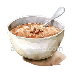 seamless Breakfast Bowl of Buckwheat Porridge Watercolor Illustration texture 8k free download PBR