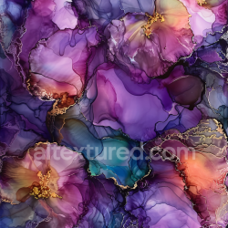 seamless Seamless 3D Alcohol Ink PBR Texture Featuring Rich Purple Hues and Delicate Gold Veining texture 8k free download PBR