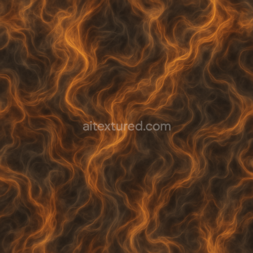 Seamless 3d texture pbr 8k fire twisted smoke mesh with fire smoke fractal veins