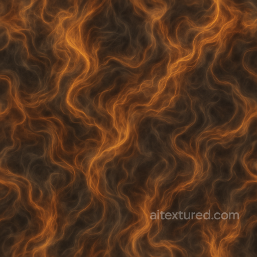 Fire Twisted Smoke Mesh With Fire Smoke Fractal Veins seamless Fire PBR texture