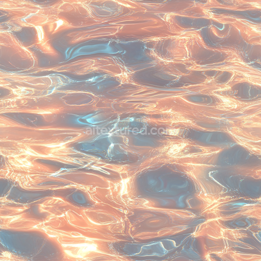 Preview — Seamless 3D Water PBR Texture Featuring Stylized Pastel Liquid with Glowing Reflections