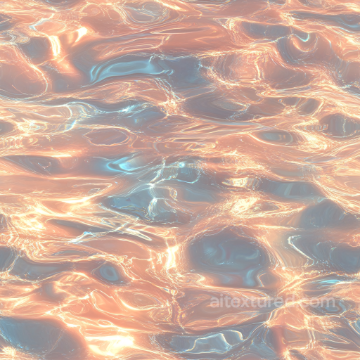 Water PBR Texture Featuring Stylized Pastel Liquid with Glowing Reflections seamless Water PBR texture