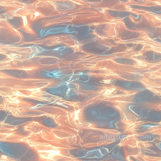 Water PBR Texture Featuring Stylized Pastel Liquid with Glowing Reflections Water texture preview