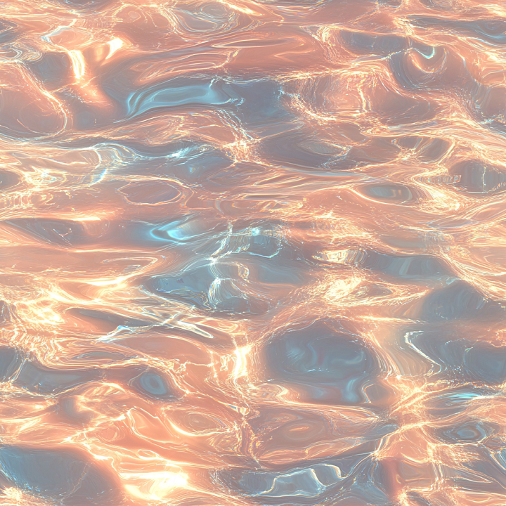 Water Featuring Stylized Pastel Liquid with Glowing Reflections seamless PBR texture preview