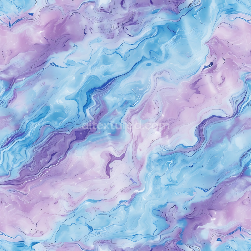 Seamless 3D PBR Abstract Marble Stone Texture with Pastel Blues and Purples