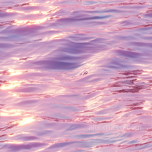 Pink Stylized Ocean Surface Water PBR Texture with Reflective Waves seamless Water PBR texture
