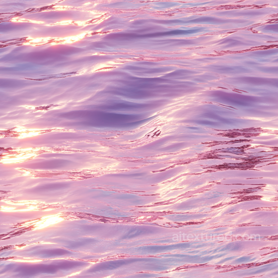 Pink Stylized Ocean Surface Water PBR Texture with Reflective Waves Water texture preview