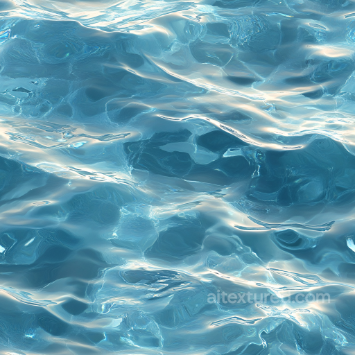 Water PBR Texture Featuring Clear Calm Pool Water with Smooth Surface Reflections seamless Water PBR texture