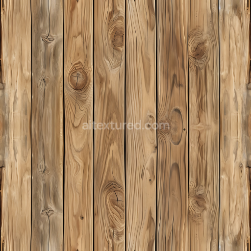 Seamless 3D PBR Texture of Natural Pine Wood Planks with Knots and Grain