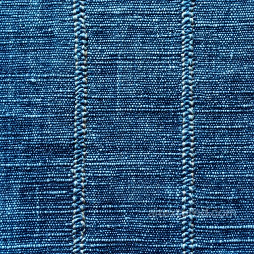 Denim Fabric Texture with Vertical Stitched Seams in Blue seamless Denim jeans PBR texture