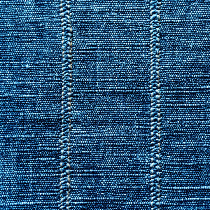 Denim Fabric with Vertical Stitched Seams in Blue seamless PBR texture preview