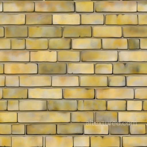 Cracked Yellow Brick Wall PBR Texture with Subtle Weathering seamless Brick PBR texture