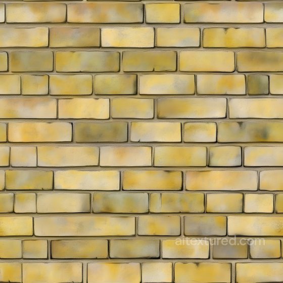 Cracked Yellow Brick Wall PBR Texture with Subtle Weathering Brick texture preview
