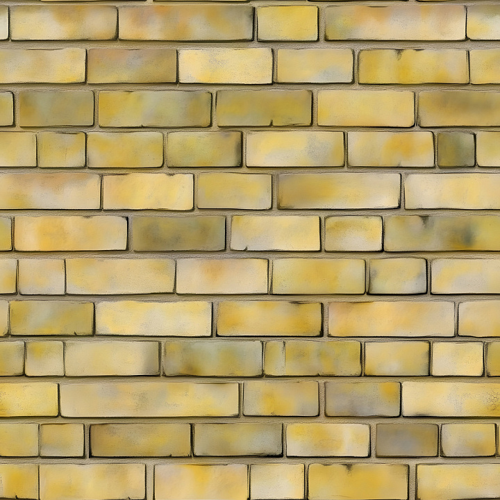 Cracked Yellow Brick Wall with Subtle Weathering seamless PBR texture preview
