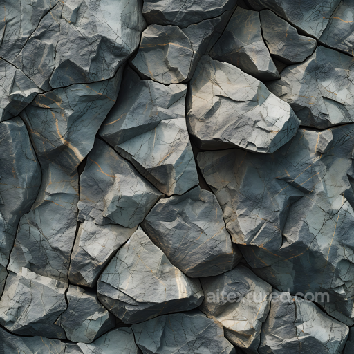 Stone Texture of Rugged Basalt Rock Wall with Cracks and Weathered Surfaces seamless Stone PBR texture