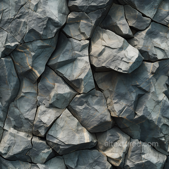 Stone Texture of Rugged Basalt Rock Wall with Cracks and Weathered Surfaces Stone texture preview