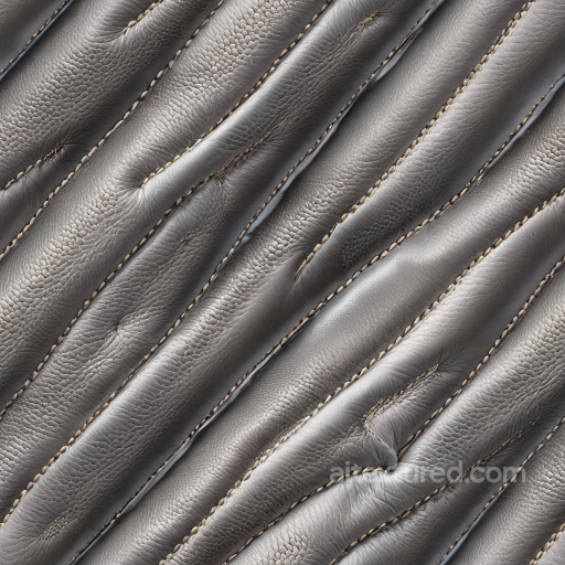Padded Gray Pebbled Leather Seamless Texture with Stitching seamless Leather PBR texture