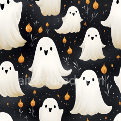 seamless Seamless 3D PBR Texture Featuring Whimsical Cartoon Ghosts on Dark Background texture 8k free download PBR