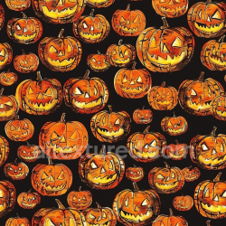 seamless Seamless 3D PBR Texture Featuring Vintage Halloween Jack-O'-Lantern Pumpkins in Orange and Black texture 8k free download PBR