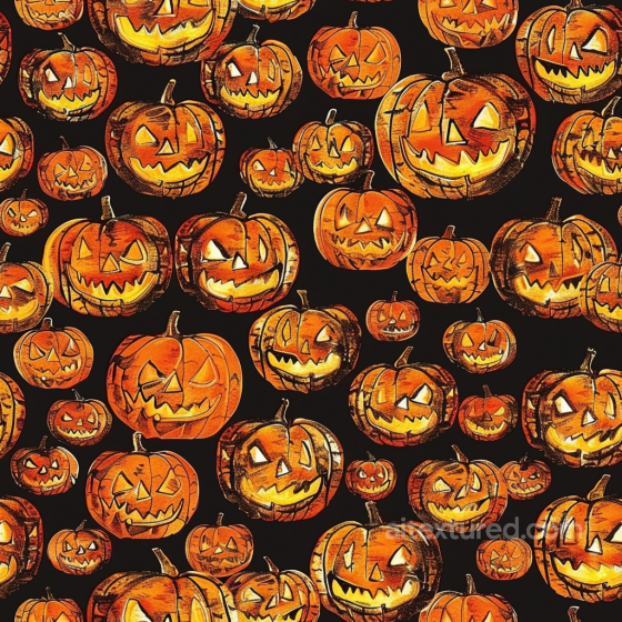 Featuring Vintage Halloween Jack-O'-Lantern Pumpkins in Orange and Black Vintage Halloween texture preview