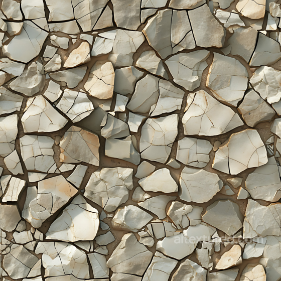Cracked Stone Ground PBR Texture with Natural Beige Tones Stone texture preview