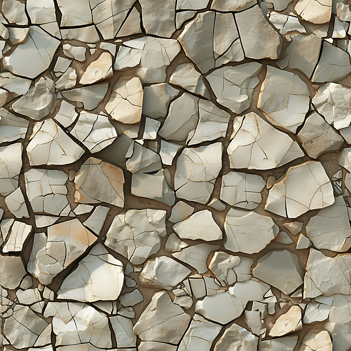 Cracked Stone Ground with Natural Beige Tones seamless PBR texture preview