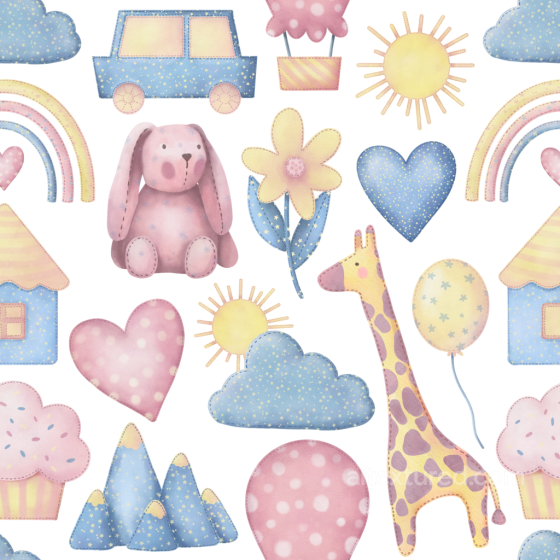 Fabric Texture with Soft Baby Boy Theme Pattern Baby Boy texture preview