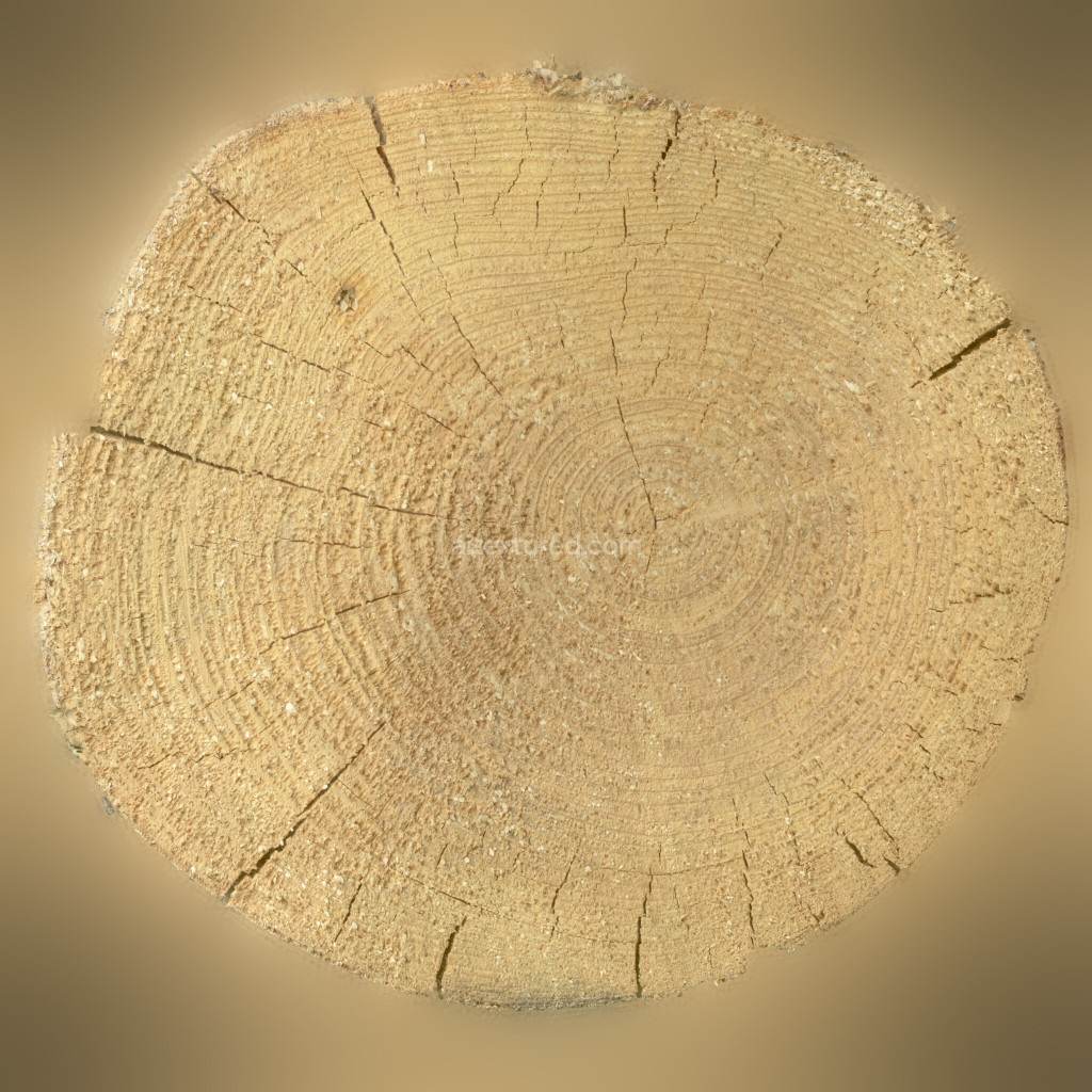 Seamless tree end PBR texture with natural grain