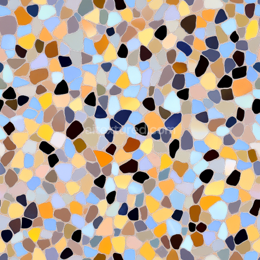Seamless 3D Mosaic PBR Texture Featuring Irregular Colorful Stone Tiles with Matte Finish texture preview