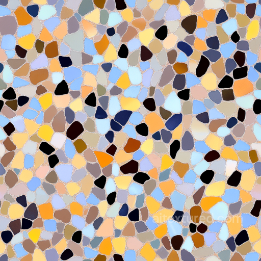 Mosaic PBR Texture Featuring Irregular Colorful Stone Tiles with Matte Finish seamless Mosaic PBR texture