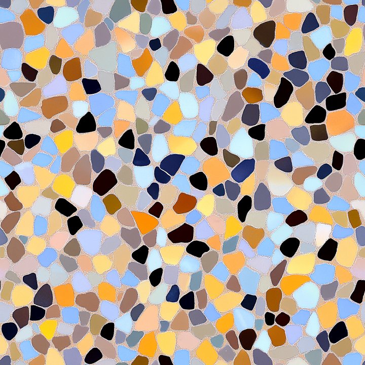 Mosaic Featuring Irregular Colorful Stone Tiles with Matte Finish seamless PBR texture preview