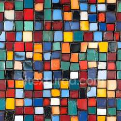 seamless Seamless 3D Cracked Mosaic Tile PBR Texture with Vibrant Multicolor Chips texture 8k free download PBR