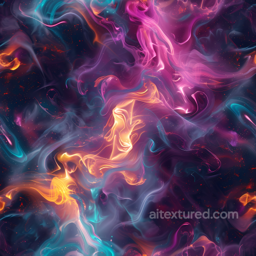 Space PBR Texture Featuring Vibrant Nebula Clouds and Cosmic Glow seamless Star, space, planets PBR texture