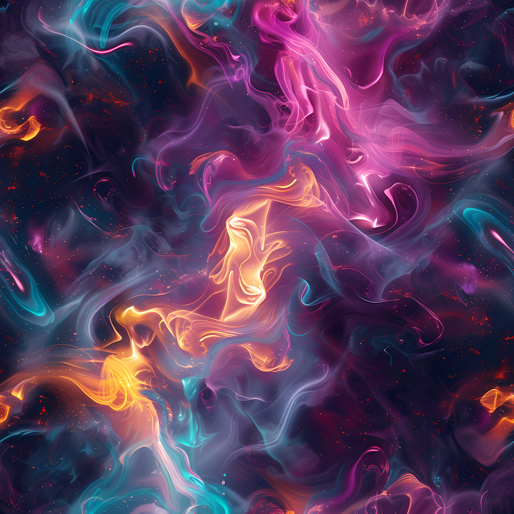 Space Featuring Vibrant Nebula Clouds and Cosmic Glow seamless PBR texture preview