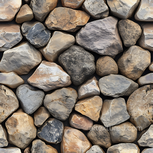 Natural Stone Cobblestone Ground PBR Texture with Weathered Surface and Earth Tones seamless Stone PBR texture