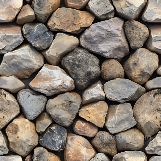 Natural Stone Cobblestone Ground PBR Texture with Weathered Surface and Earth Tones Stone texture preview