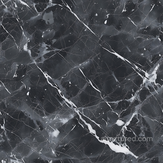 Dark Charcoal Gray Marble PBR Texture with Bold White Veins Marble texture preview
