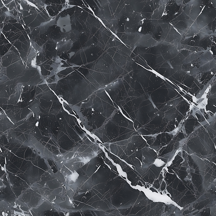 Dark Charcoal Gray Marble with Bold White Veins seamless PBR texture preview