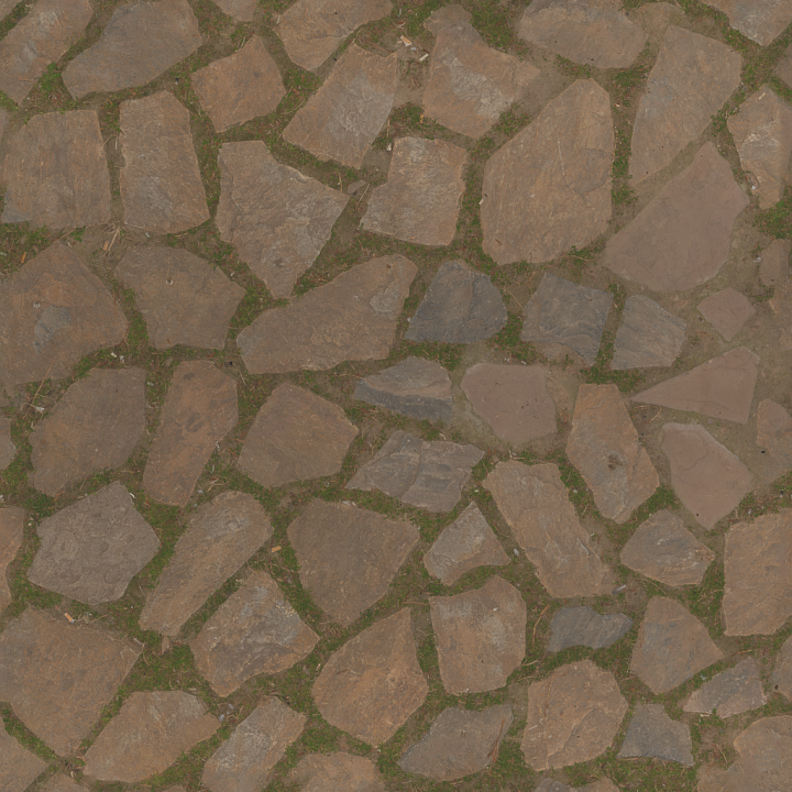 Grassy Cobblestone seamless PBR texture preview