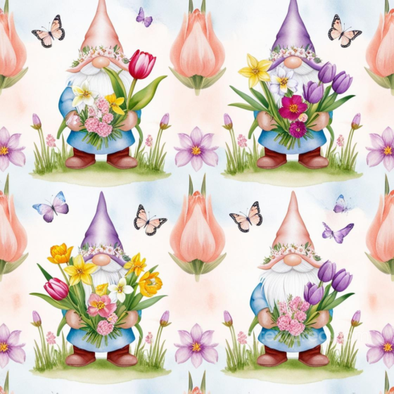 Featuring Colorful Easter Gnomes and Spring Flowers All Easter Digital paper texture preview