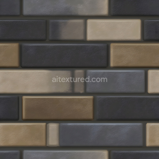 Seamless 3D Cracked Brick Wall PBR Texture in Earthy Tones with Subtle Damage