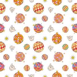 Pattern Bundle - Seamless 3D Pattern PBR Texture Featuring Retro Disco Balls and Hand Gestures texture preview