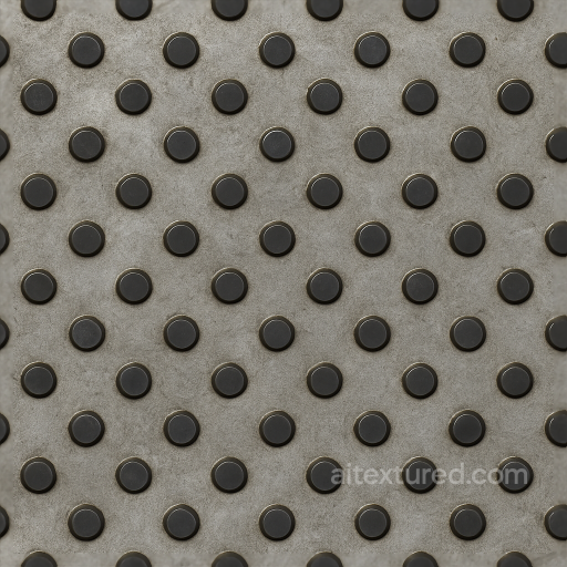 Tactile Plate With Raised Discs On Black Dot Patterned Metal seamless Tactile Plate PBR texture