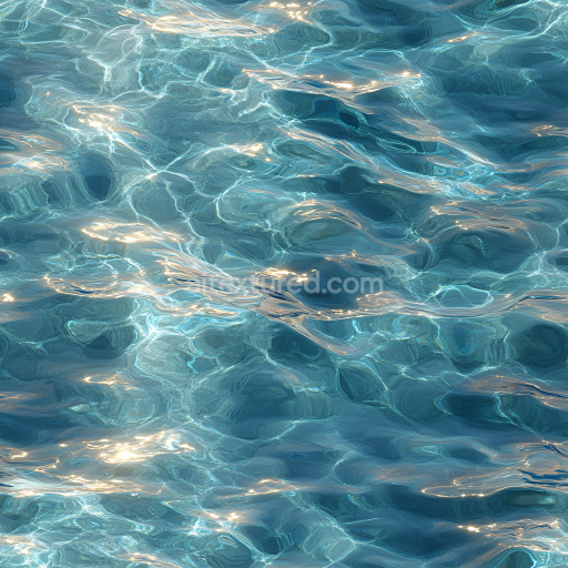 Seamless 3D PBR Texture of Clear Natural Pool Water with Detailed Light Caustics and Subtle Waves